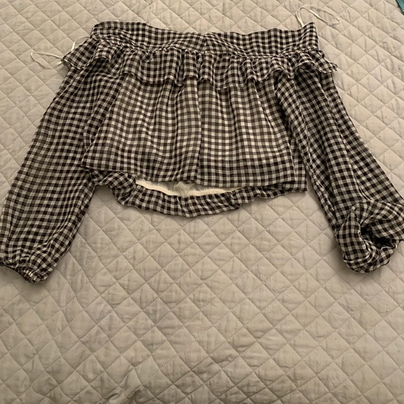Stelly Off the shoulder gingham blouse - Picture 2 of 2